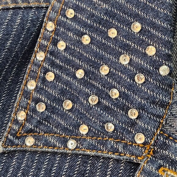 Ohio State Buckeyes Denim Jacket Small Embroidered Patchwork Blue - Picture 7 of 14